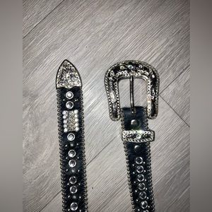 Black rhinestone B.b Simon belt